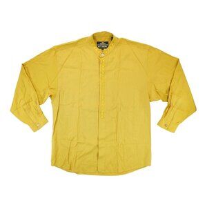 Vintage Next Original Classic Mens Long Sleeve Large Shirt Mustard‎ Embroidered